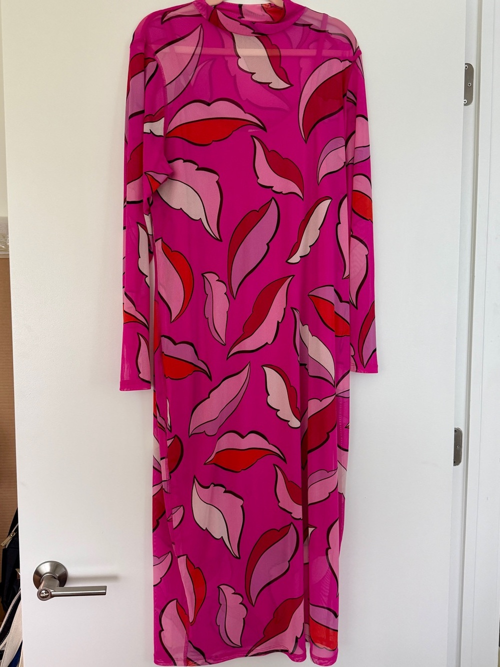 Sammy B. For Target Bold Fuchsia Leaf-Print Maxi Dress XXL